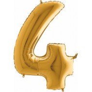 4 tal guld folie ballon 40"/90cm (uden helium)